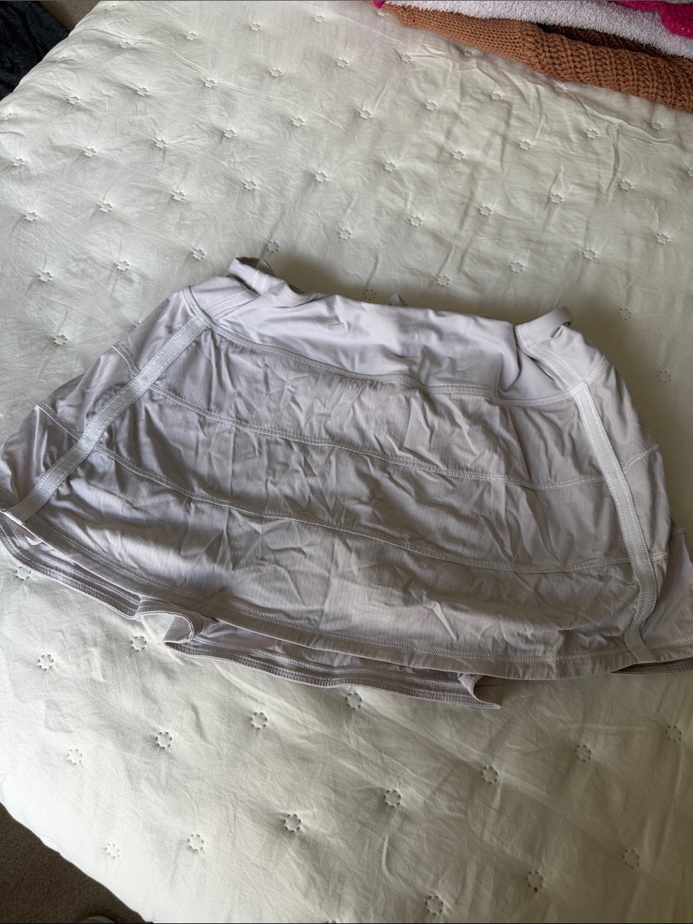 Women’s Lulu White Athletic Skirt with Built-In Shorts